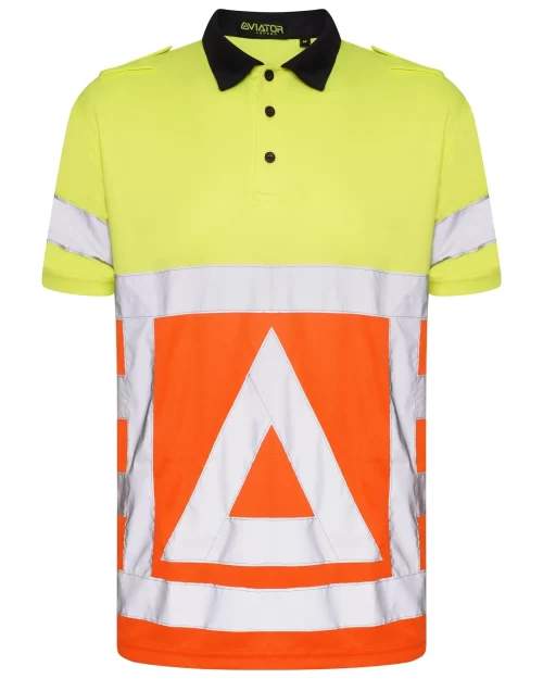 High Vis Polo Shirt Traffic Control - Orange/Yellow